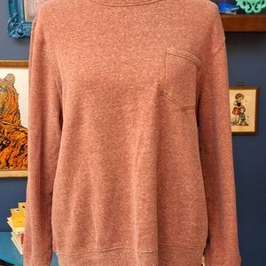 J.Crew Authentic Pink Fleece Super Soft Crewneck Pocket Sweatshirt Women's Large